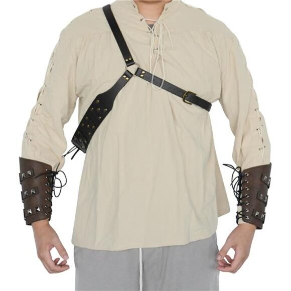 Sword Frog Medieval Faux Leather Back Sword Sheath Holster Vintage Belt Props - Picture 5 of 7